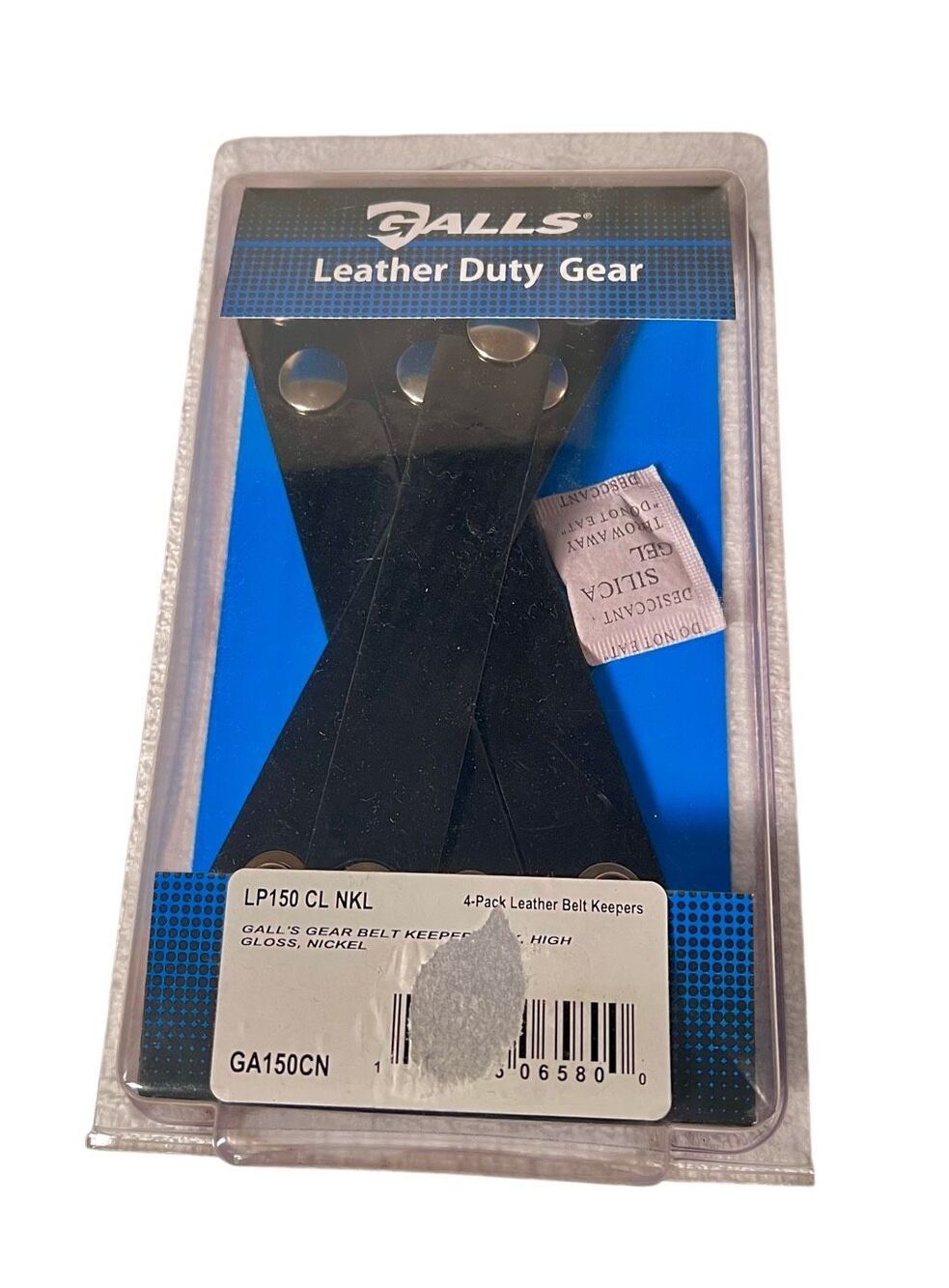 Galls Leather Duty Belt Keepers Model LP150 CL NKL High Gloss Silver Snaps